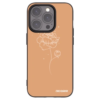 Picasee husă neagră din silicon pentru Apple iPhone 15 Pro - Peonies