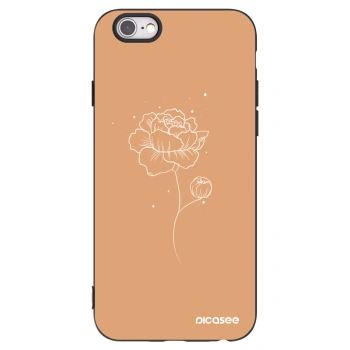Picasee husă neagră din silicon pentru Apple iPhone 6/6S - Peonies