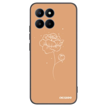 Picasee husă neagră din silicon pentru Honor 70 Lite - Peonies