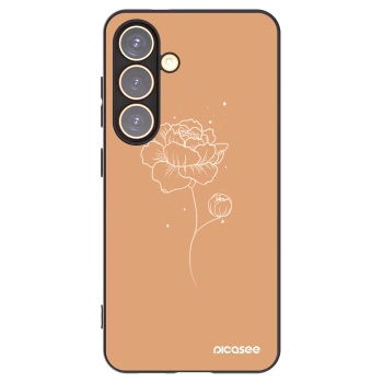 Picasee husă neagră din silicon pentru Samsung Galaxy S24 S921B 5G - Peonies