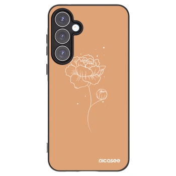 Picasee husă neagră din silicon pentru Samsung Galaxy A55 5G A556B - Peonies