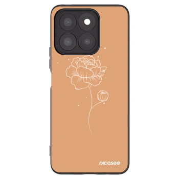 Picasee husă neagră din silicon pentru Honor X8b - Peonies