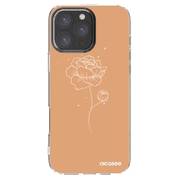 Picasee husă transparentă din silicon pentru Apple iPhone 16 Pro Max - Peonies