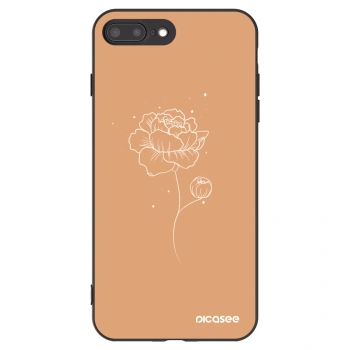 Picasee husă neagră din silicon pentru Apple iPhone 7 Plus - Peonies