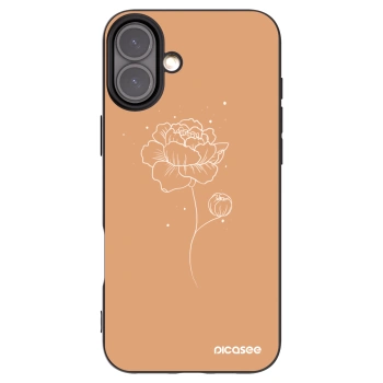 Picasee husă neagră din silicon pentru Apple iPhone 16 Plus - Peonies