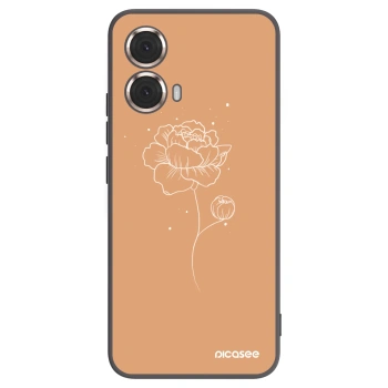 Picasee husă neagră din silicon pentru Motorola Moto G85 - Peonies