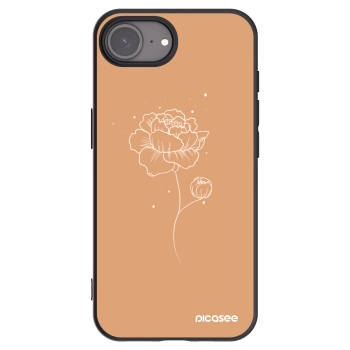 Picasee husă neagră din silicon pentru Apple iPhone 16e - Peonies