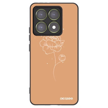 Picasee husă neagră din silicon pentru Xiaomi 14T - Peonies