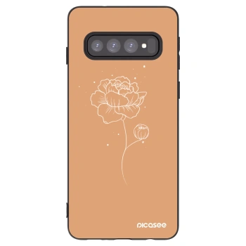Picasee husă neagră din silicon pentru Samsung Galaxy S10 G973 - Peonies