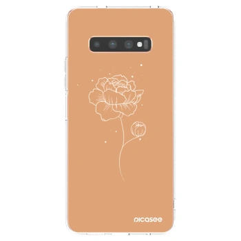 Picasee husă transparentă din silicon pentru Samsung Galaxy S10 Plus G975 - Peonies