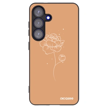 Picasee husă neagră din silicon pentru Samsung Galaxy S25 5G - Peonies