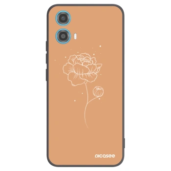 Picasee husă neagră din silicon pentru Motorola Moto G34 5G - Peonies