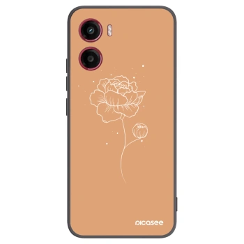 Picasee husă neagră din silicon pentru Motorola Moto G05 - Peonies