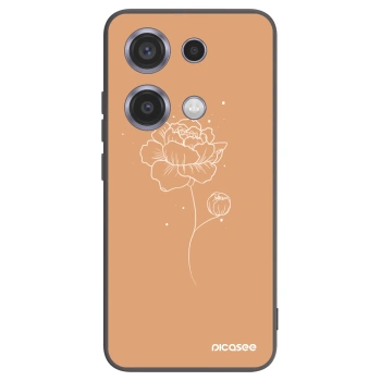 Picasee husă neagră din silicon pentru Xiaomi Redmi Note 14S - Peonies
