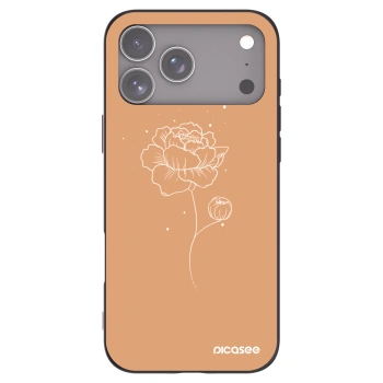 Picasee husă neagră din silicon pentru Apple iPhone 17 Pro Max - Peonies