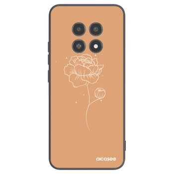 Picasee husă neagră din silicon pentru Realme 12X - Peonies