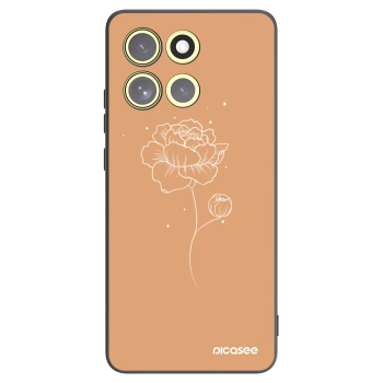 Picasee husă neagră din silicon pentru Motorola Moto G86 5G - Peonies