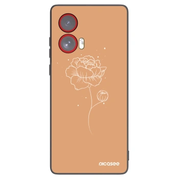 Picasee husă neagră din silicon pentru Motorola Edge 50 Fusion - Peonies