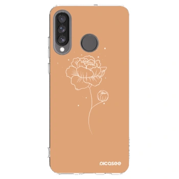 Picasee husă transparentă din silicon pentru Huawei P30 Lite - Peonies