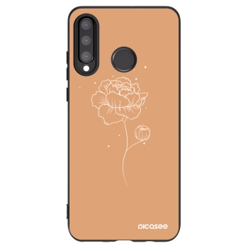Picasee husă neagră din silicon pentru Huawei P30 Lite - Peonies