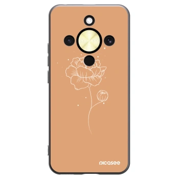 Picasee husă neagră din silicon pentru Honor Magic8 Lite 5G - Peonies