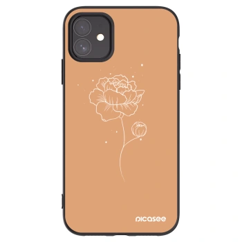 Picasee husă neagră din silicon pentru Apple iPhone 11 - Peonies