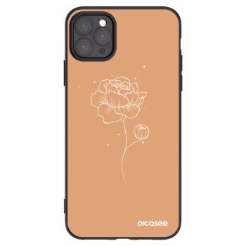 Picasee husă neagră din silicon pentru Apple iPhone 11 Pro Max - Peonies