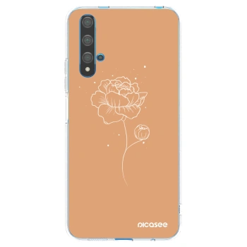 Picasee husă transparentă din silicon pentru Huawei Nova 5T - Peonies