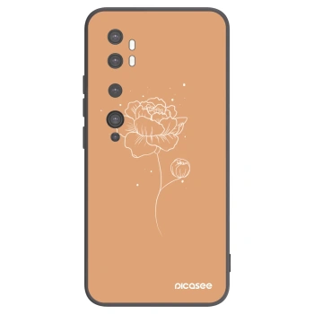 Picasee husă neagră din silicon pentru Xiaomi Mi Note 10 (Pro) - Peonies