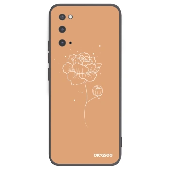 Picasee husă neagră din silicon pentru Samsung Galaxy S20 G980F - Peonies