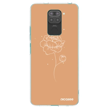 Picasee husă neagră din silicon pentru Xiaomi Redmi Note 9 - Peonies