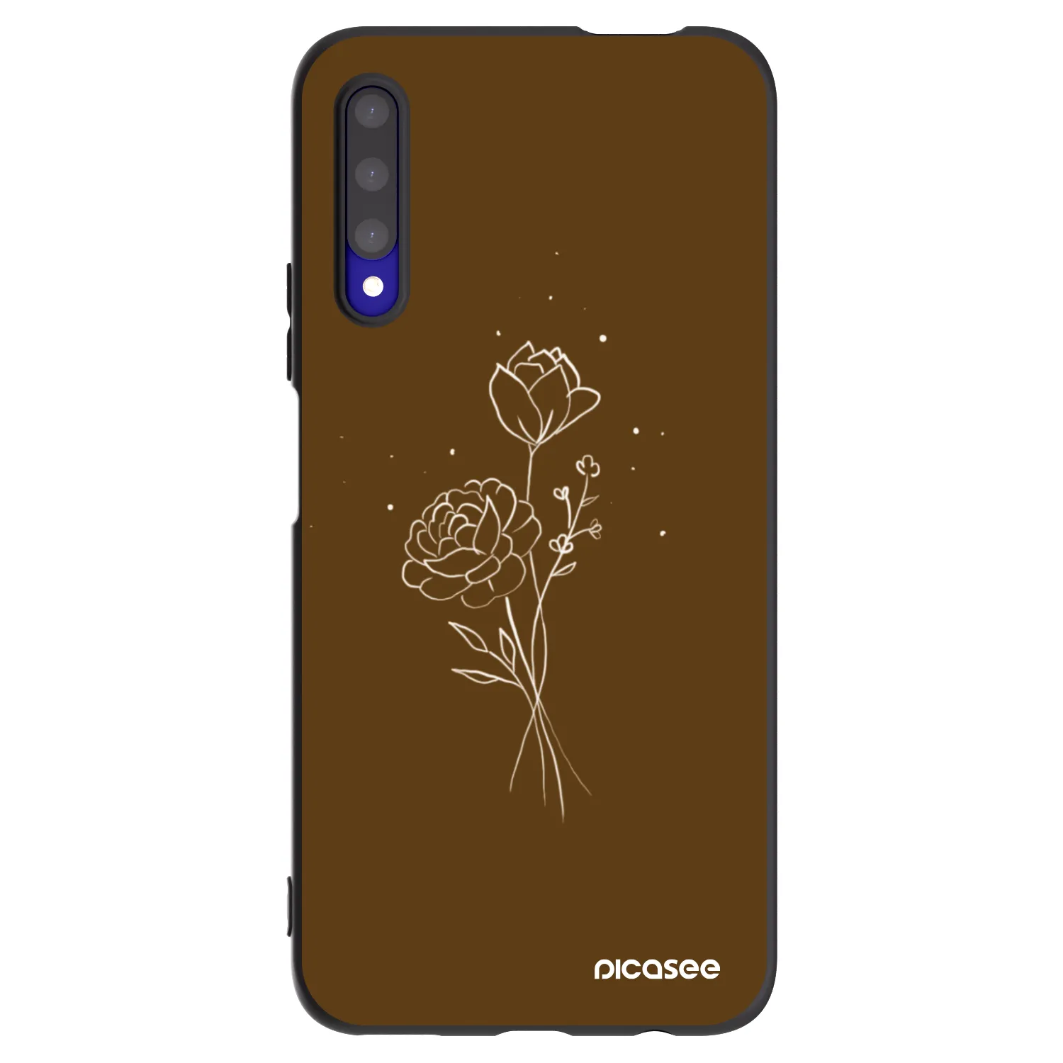Picasee husă neagră din silicon pentru Honor 9X Pro - Brown flowers