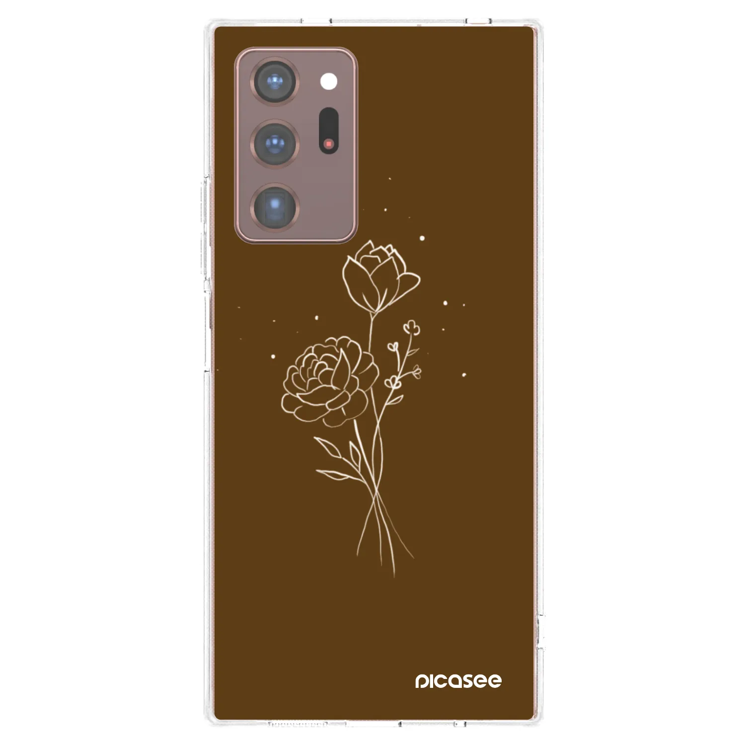Picasee husă transparentă din silicon pentru Samsung Galaxy Note 20 Ultra - Brown flowers