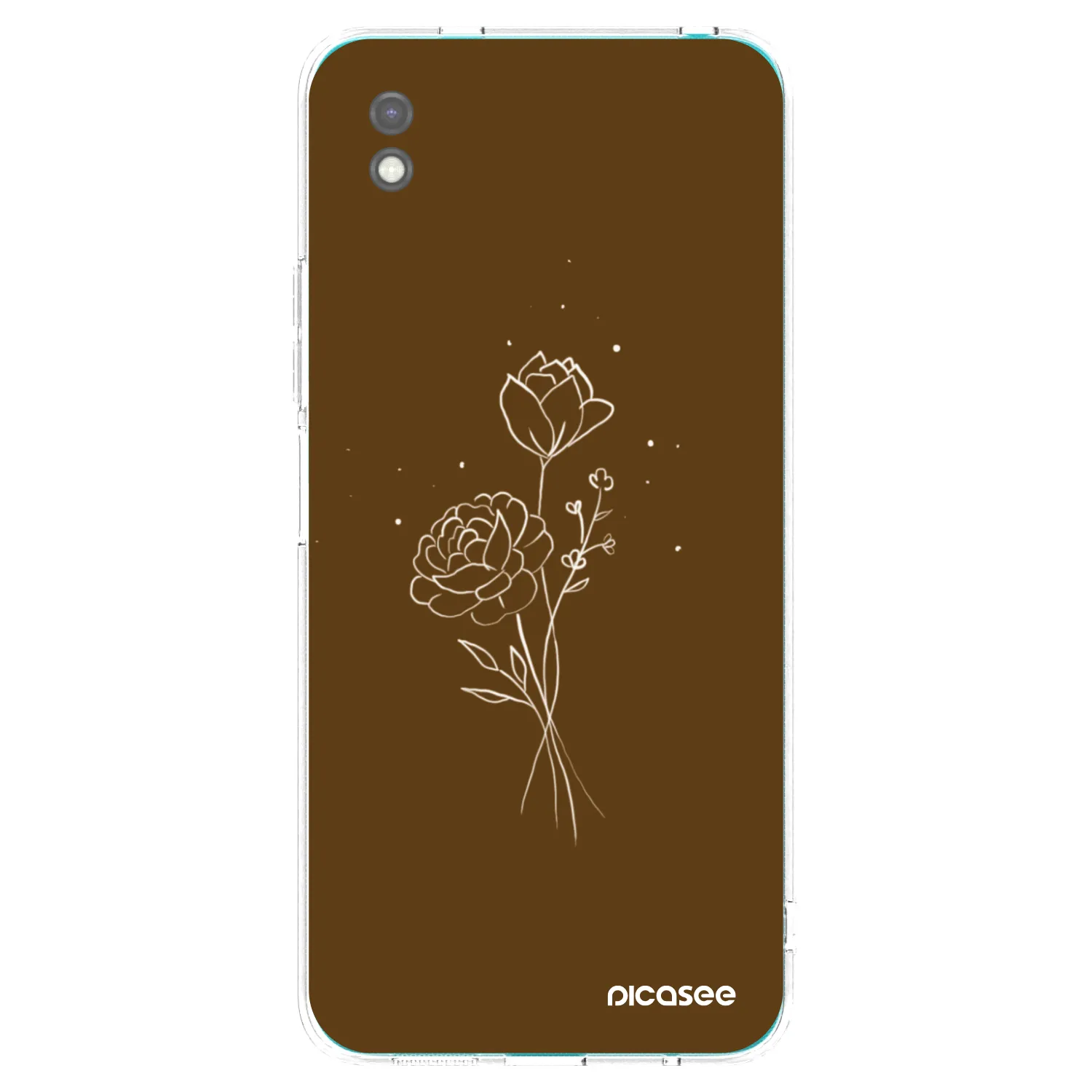 Picasee husă neagră din silicon pentru Xiaomi Redmi 9A - Brown flowers