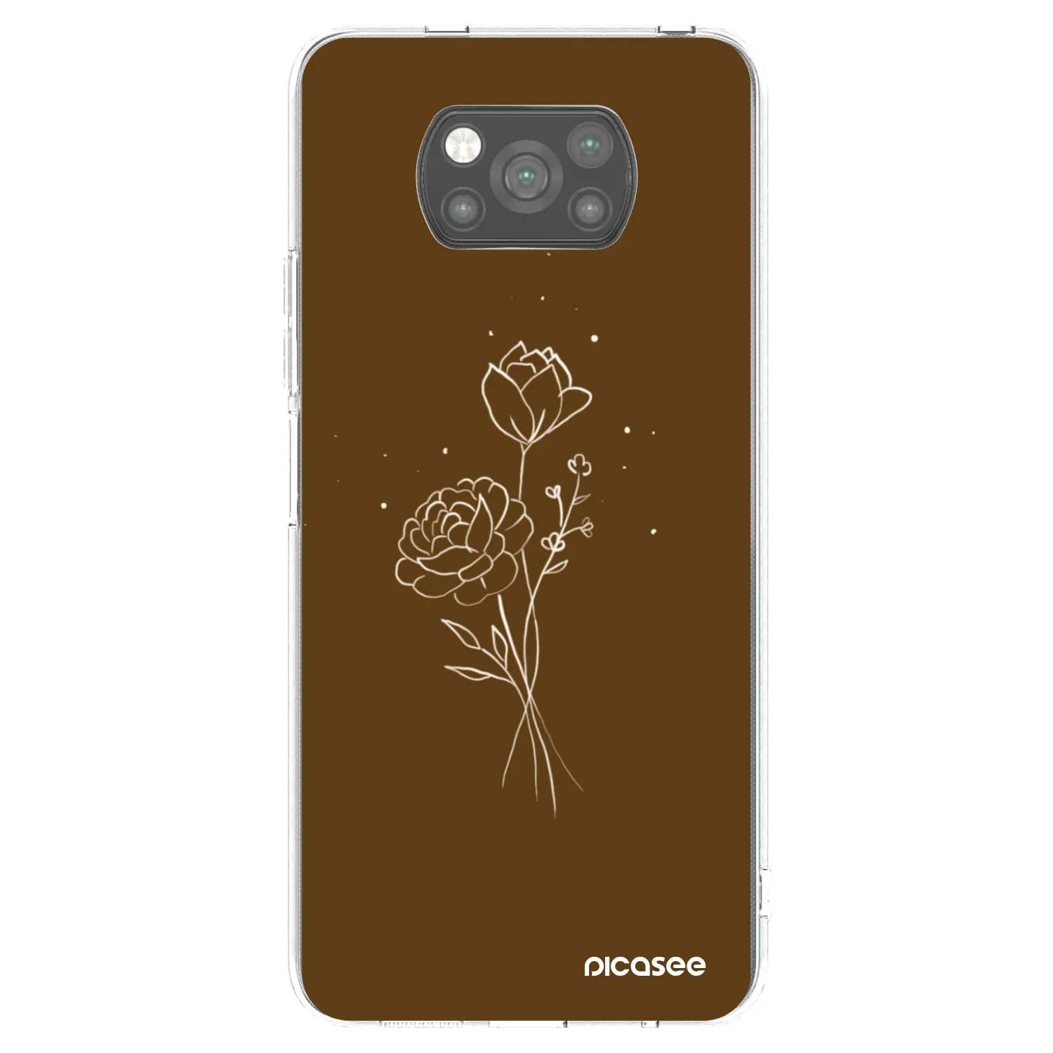 Picasee husă neagră din silicon pentru Xiaomi Poco X3 - Brown flowers