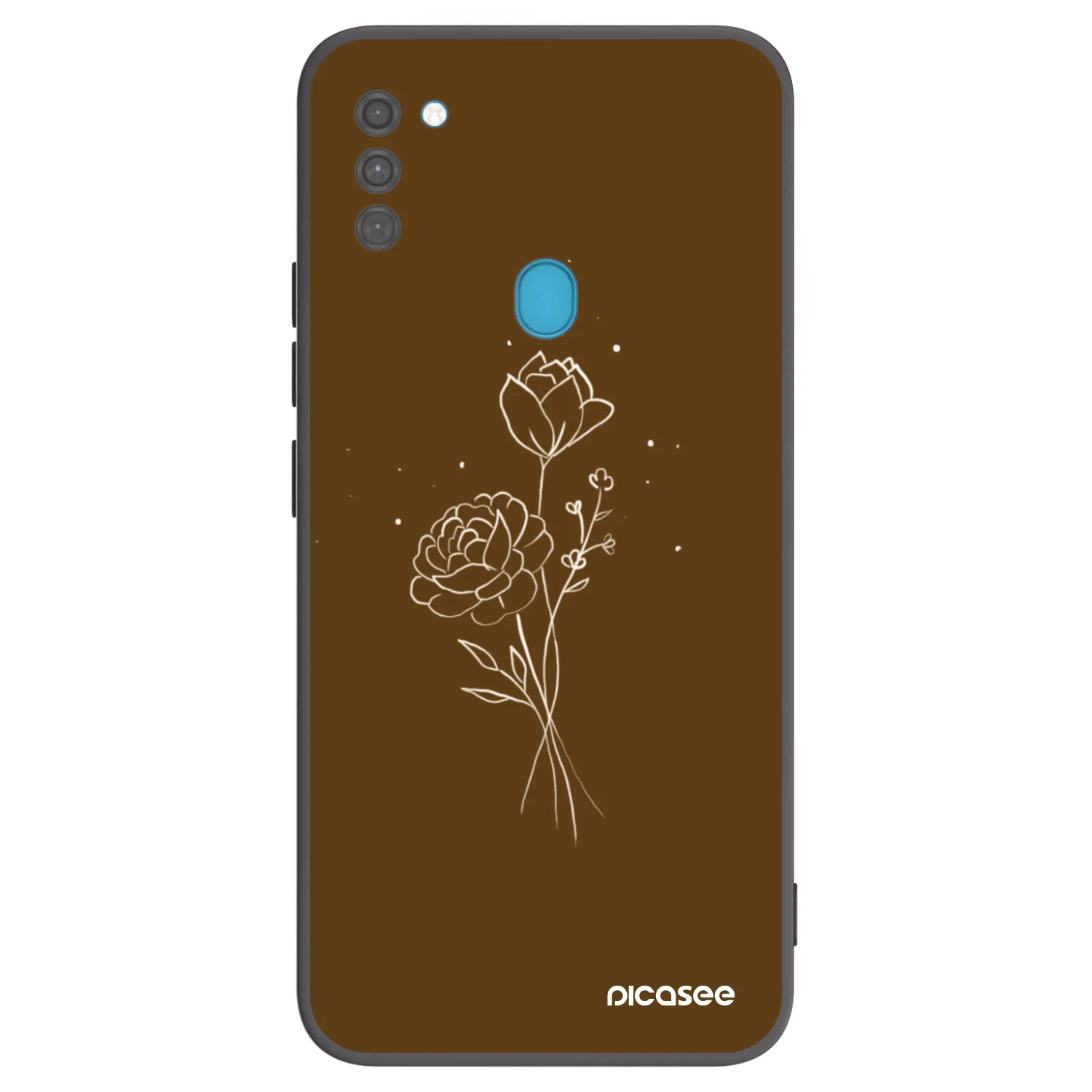 Picasee husă neagră din silicon pentru Samsung Galaxy M11 - Brown flowers