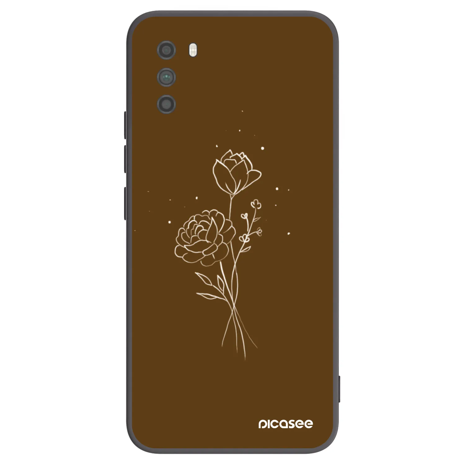 Picasee husă neagră din silicon pentru Xiaomi Poco M3 - Brown flowers
