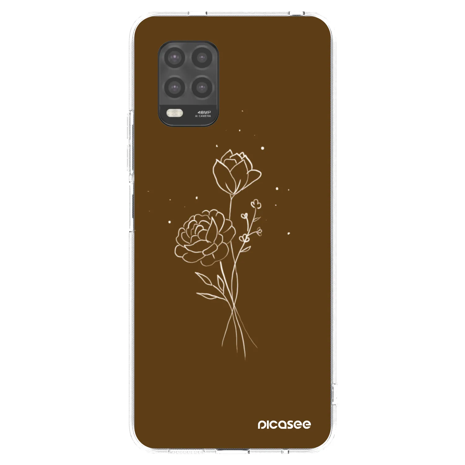Picasee husă transparentă din silicon pentru Xiaomi Mi 10 Lite - Brown flowers