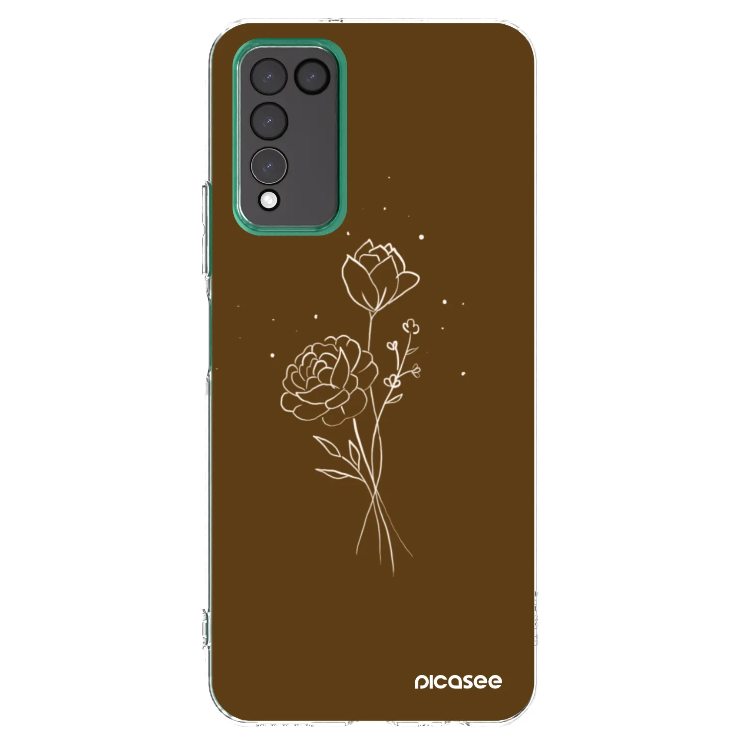 Picasee husă transparentă din silicon pentru Honor 10X Lite - Brown flowers