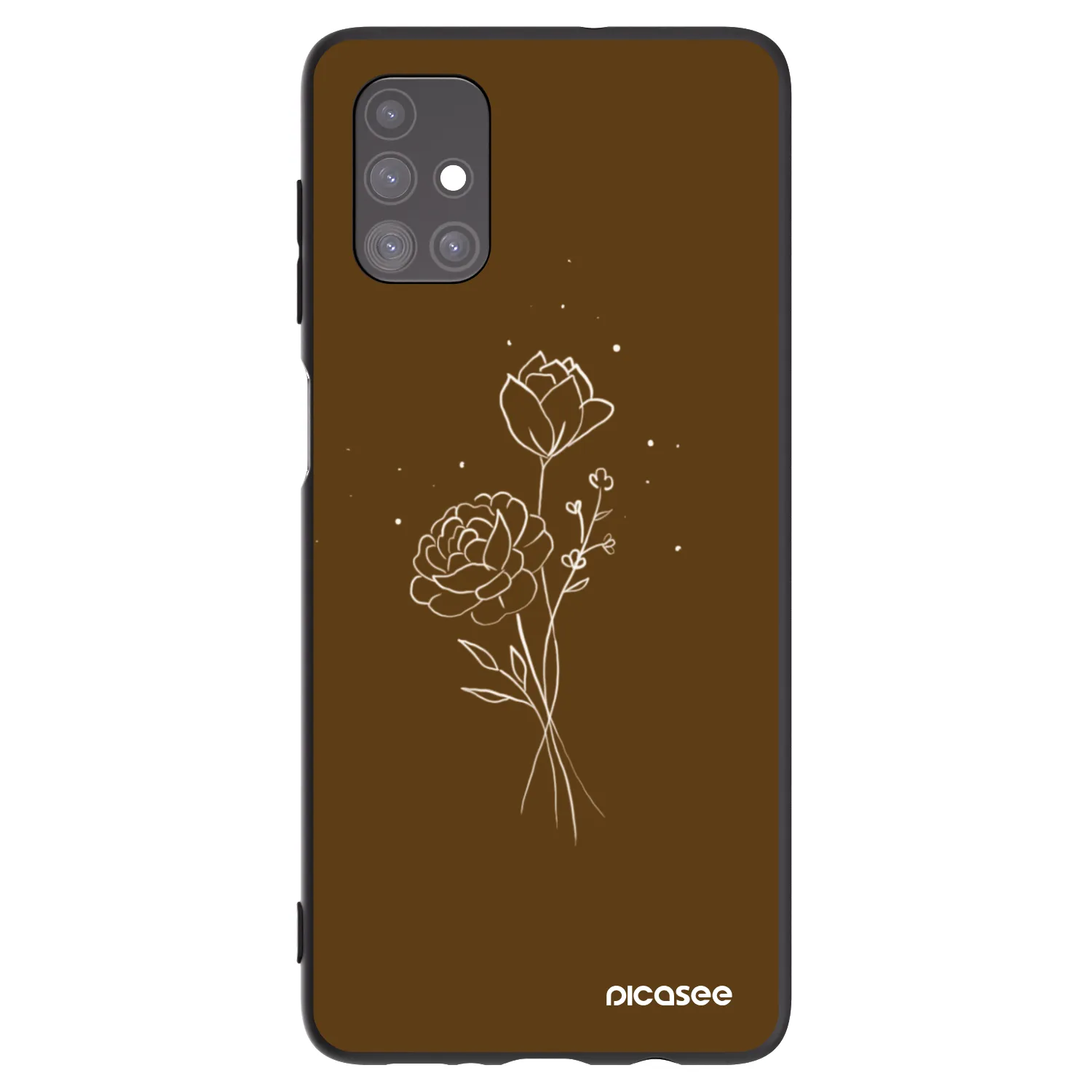 Picasee husă neagră din silicon pentru Samsung Galaxy M51 M515F - Brown flowers
