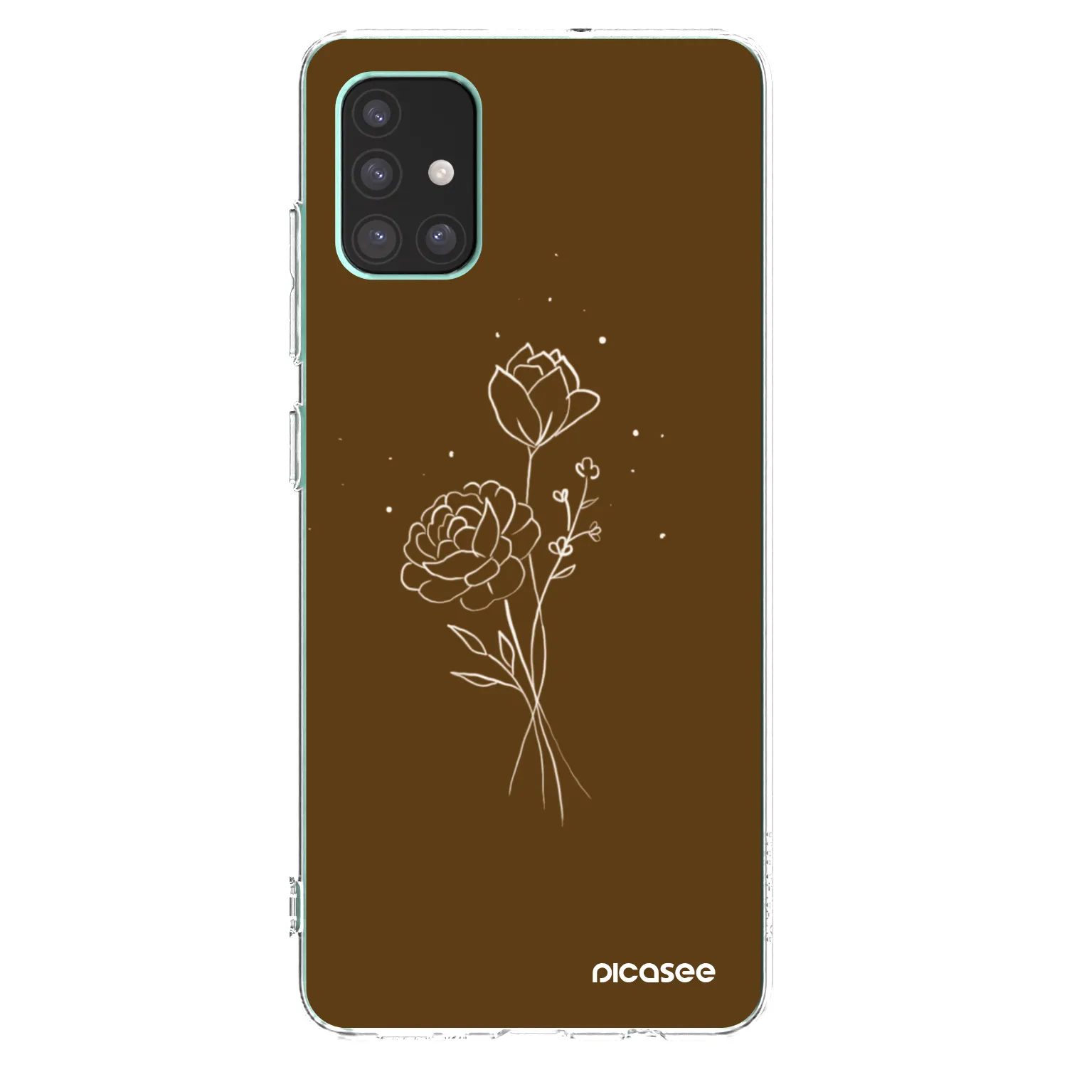 Picasee husă transparentă din silicon pentru Samsung Galaxy M51 M515F - Brown flowers