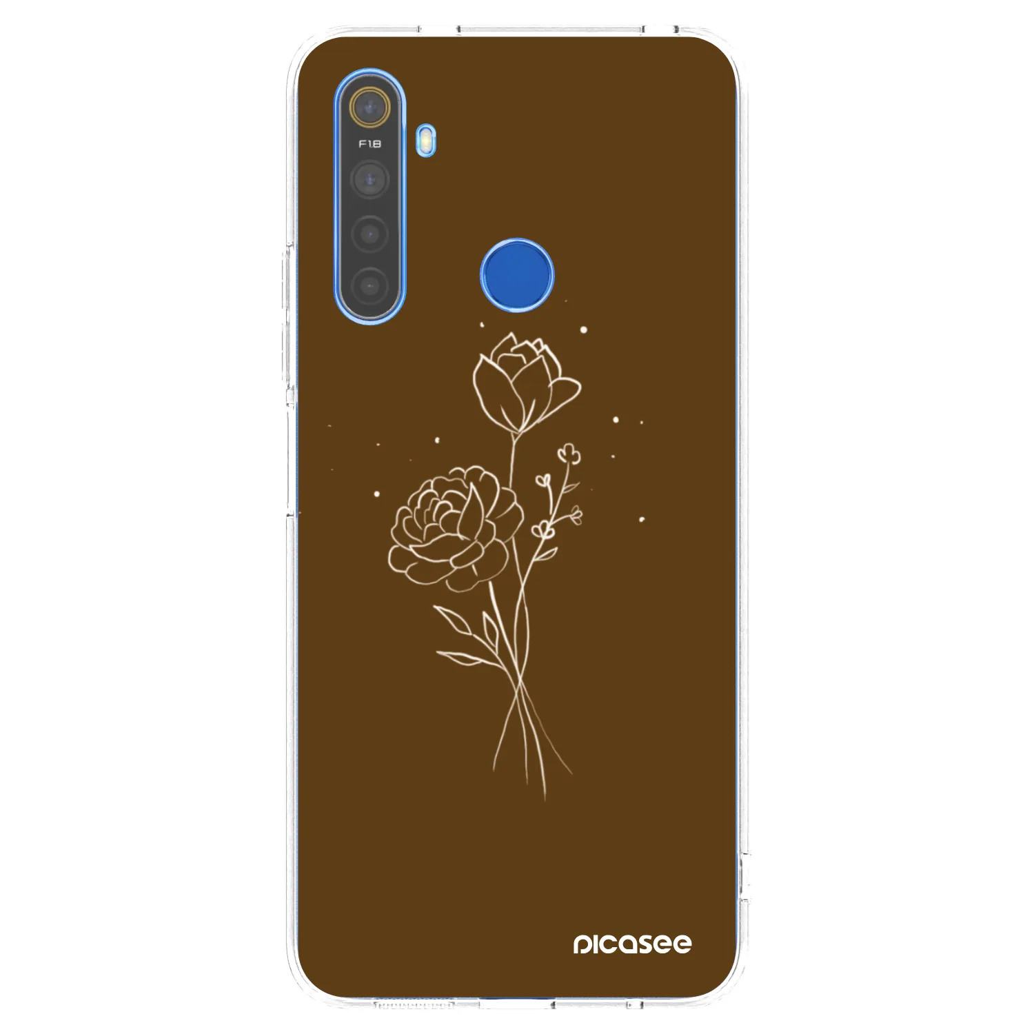 Picasee husă transparentă din silicon pentru Realme 5 - Brown flowers