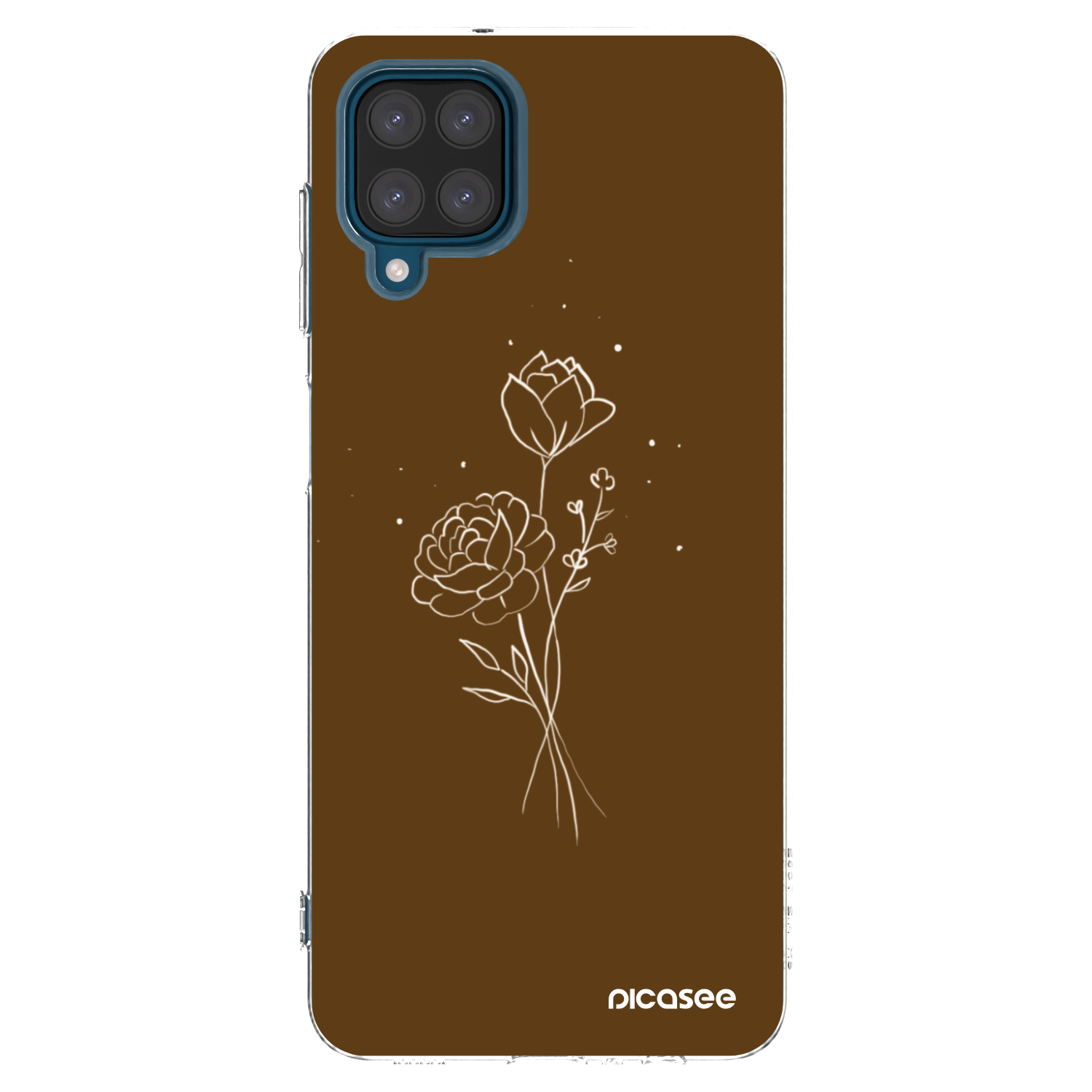 Picasee husă transparentă din silicon pentru Samsung Galaxy A12 A125F - Brown flowers