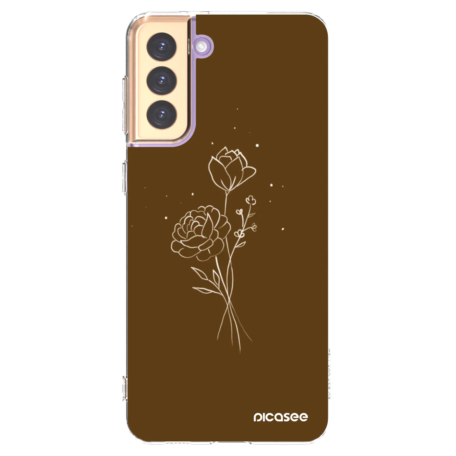 Picasee husă transparentă din silicon pentru Samsung Galaxy S21+ 5G G996F - Brown flowers