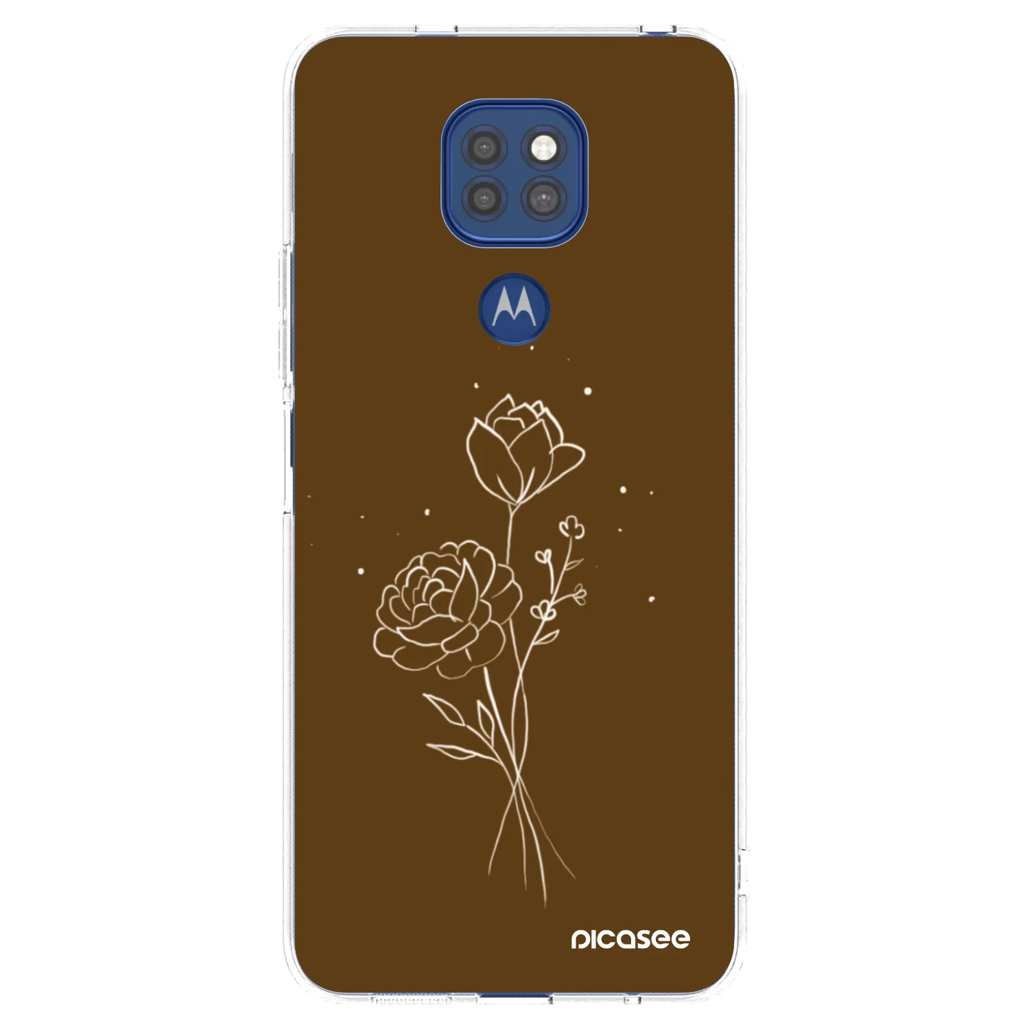 Picasee husă transparentă din silicon pentru Motorola Moto G9 Play - Brown flowers