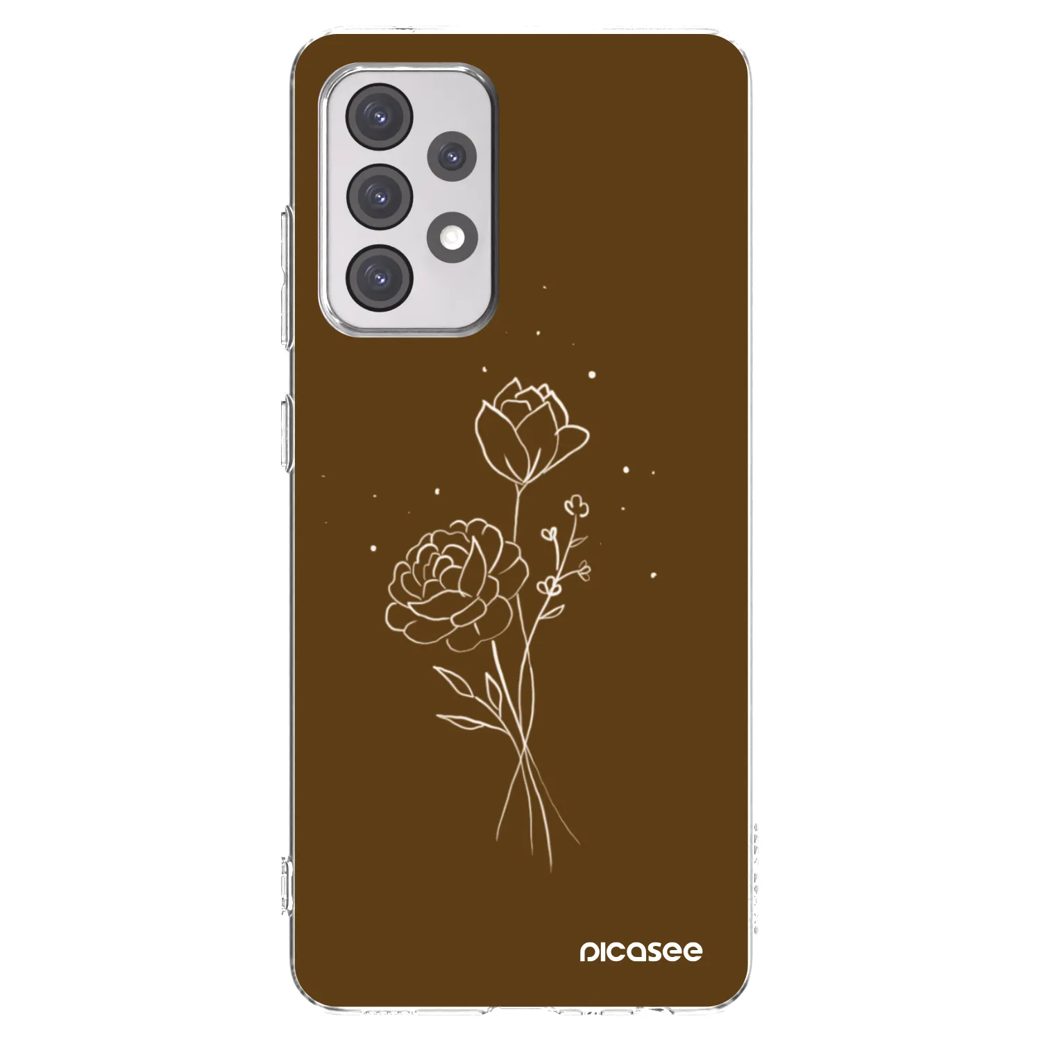 Picasee husă transparentă din silicon pentru Samsung Galaxy A52 5G A525F - Brown flowers