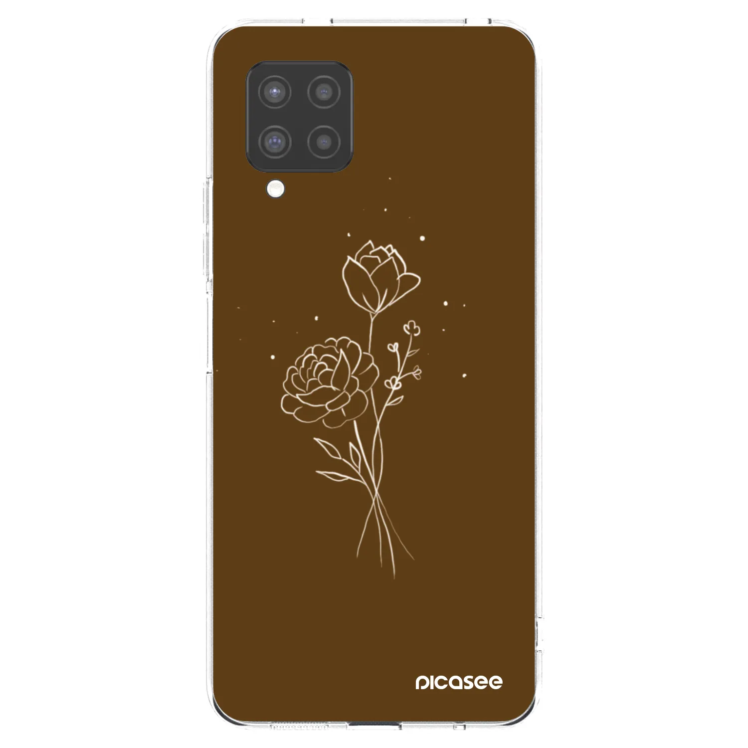 Picasee husă transparentă din silicon pentru Samsung Galaxy A42 A426B - Brown flowers