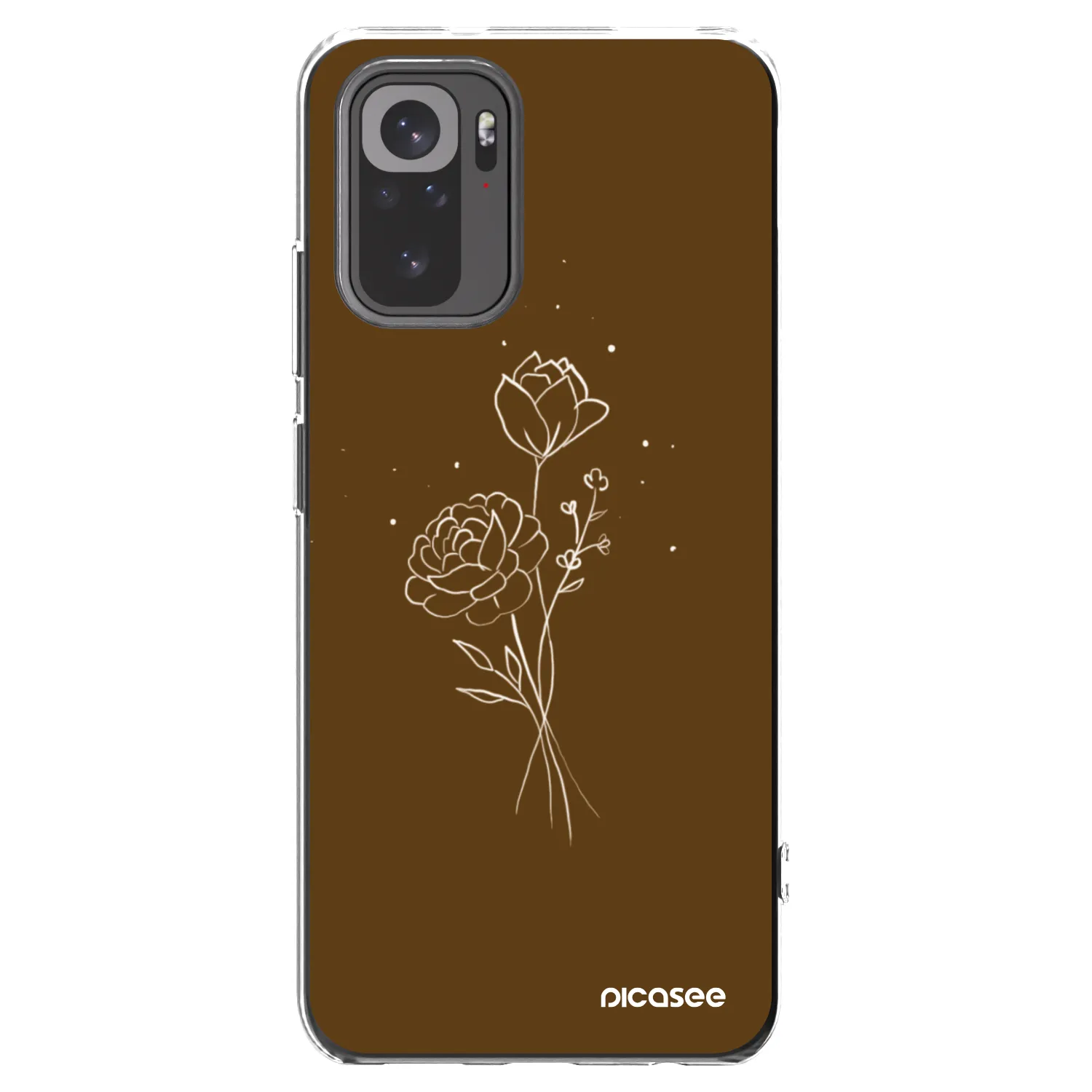 Picasee husă transparentă din silicon pentru Xiaomi Redmi Note 10S - Brown flowers