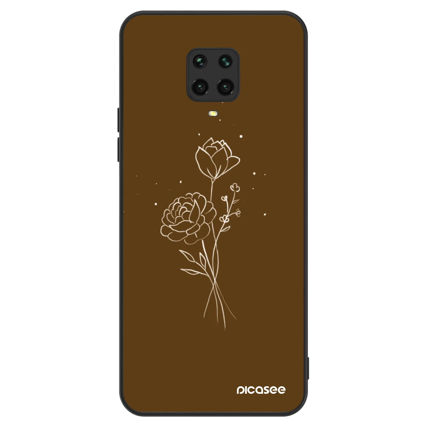 Picasee ULTIMATE CASE pentru Xiaomi Redmi Note 9 Pro - Brown flowers