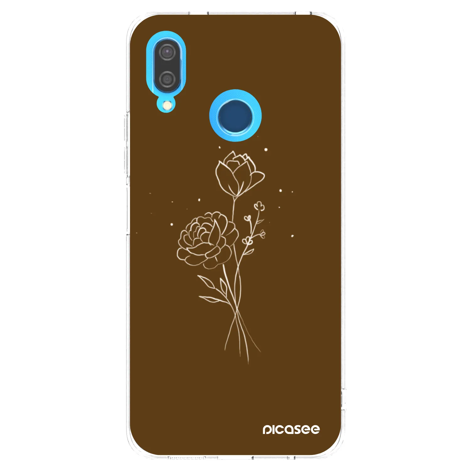 Picasee husă transparentă din silicon pentru Huawei P20 Lite - Brown flowers